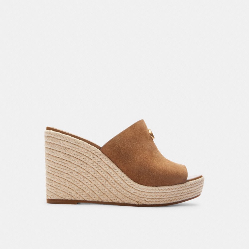 Coconut Coach Gloria Wedge Women Sandals | 3680YJGPZ