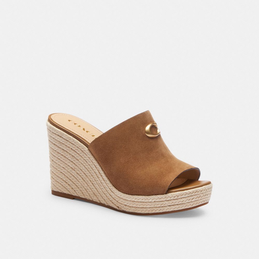 Coconut Coach Gloria Wedge Women Sandals | 3680YJGPZ