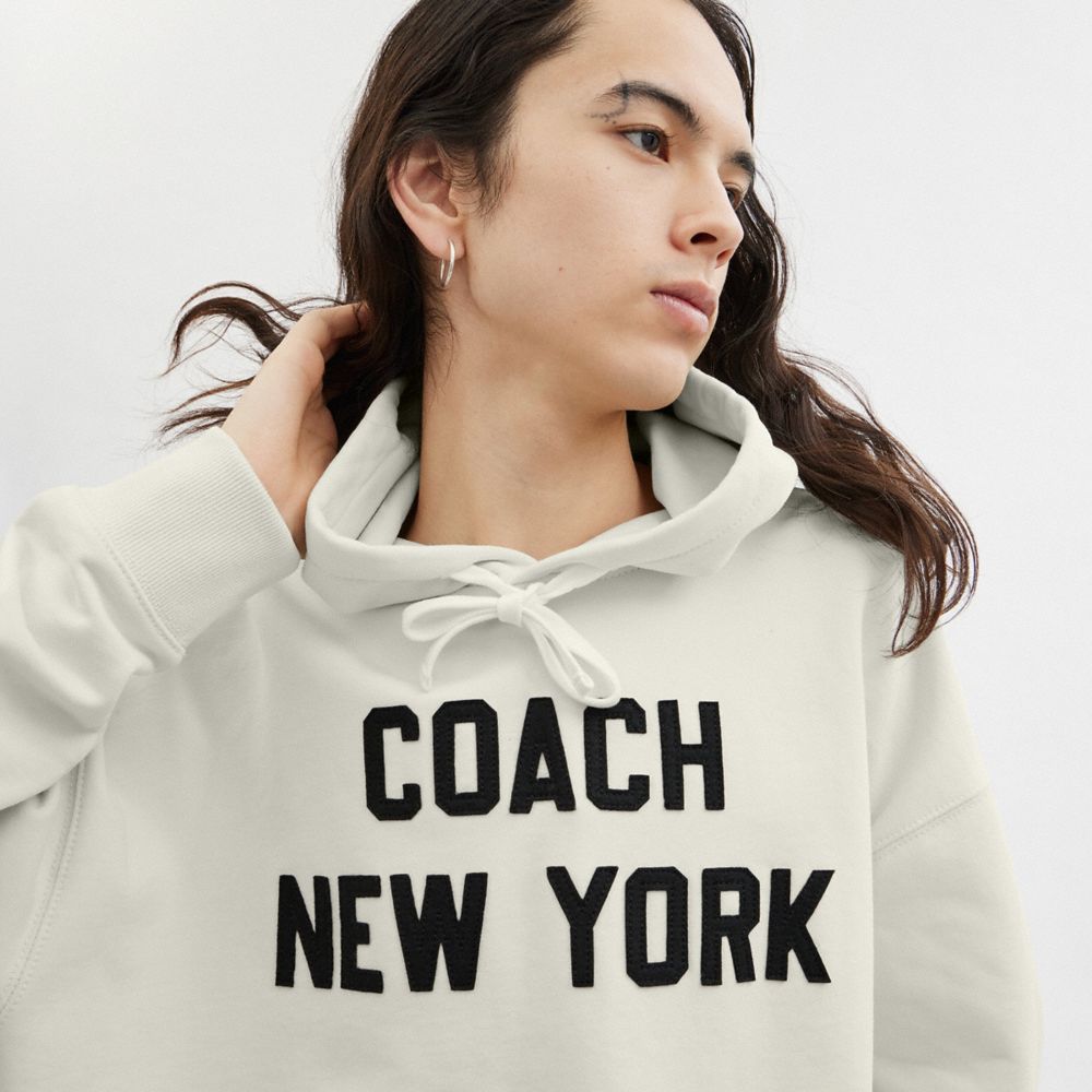 Cream Coach Hoodie Sweatshirt Men Tops & Bottoms | 2793MFNGO