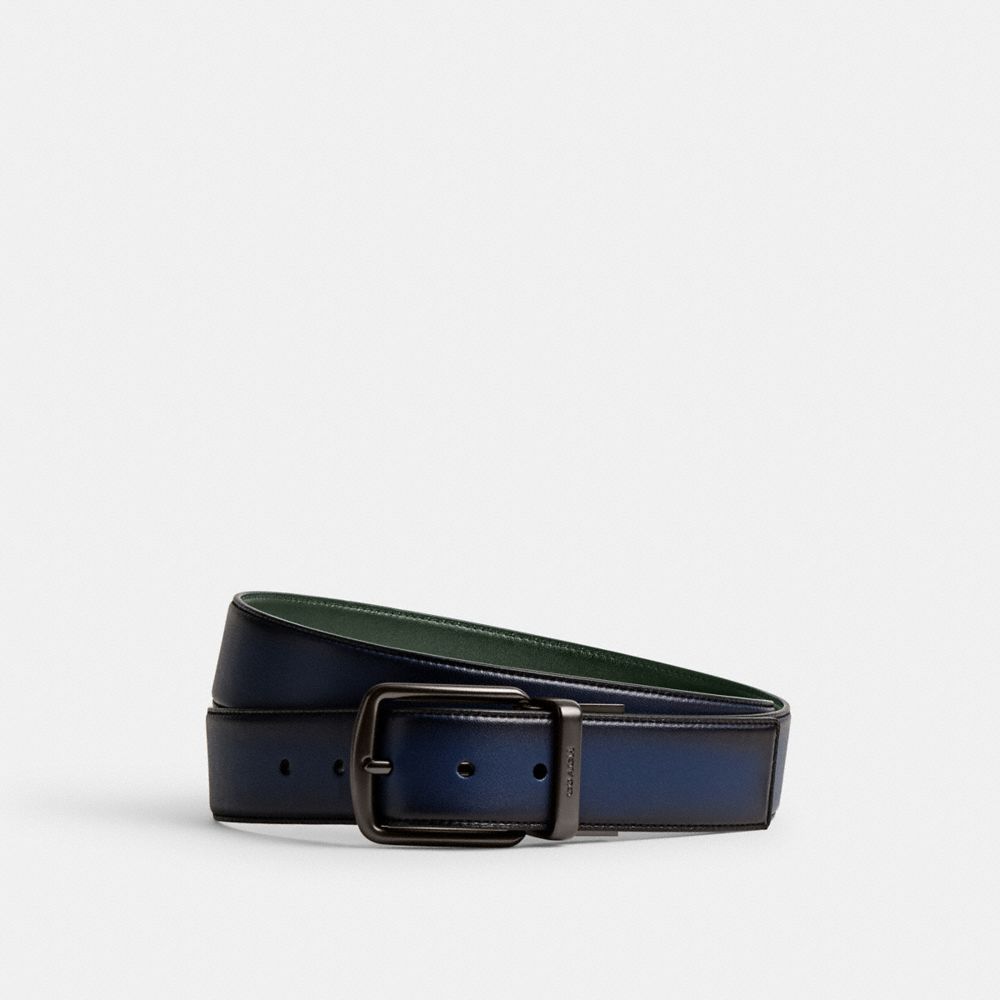 Deep Blue/Amazon Green Coach Harness Buckle Cut To Size Reversible Belt, 38 Mm Men Belts | 6397RJCSE