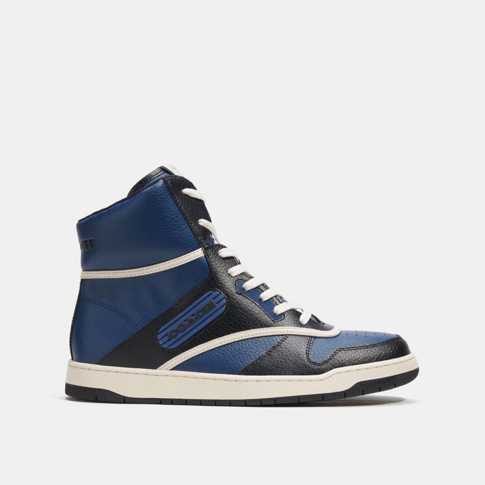 Deep Blue Coach C202 High Top Men Sneakers | 6308UAKLX