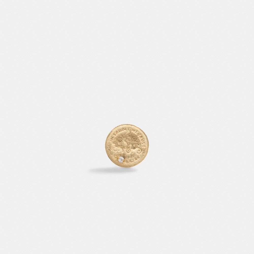 Gold Coach 14 K Gold Coin Single Stud Earring Women Jewelry | 1850DZMTB