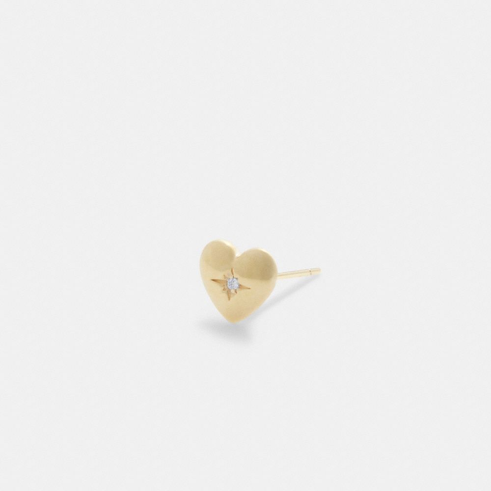 Gold Coach 14 K Gold Heart Single Stud Earring Women Jewelry | 5169FEIXD