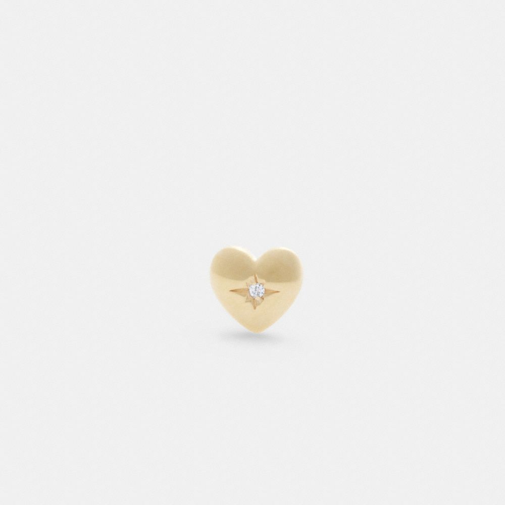 Gold Coach 14 K Gold Heart Single Stud Earring Women Jewelry | 5169FEIXD