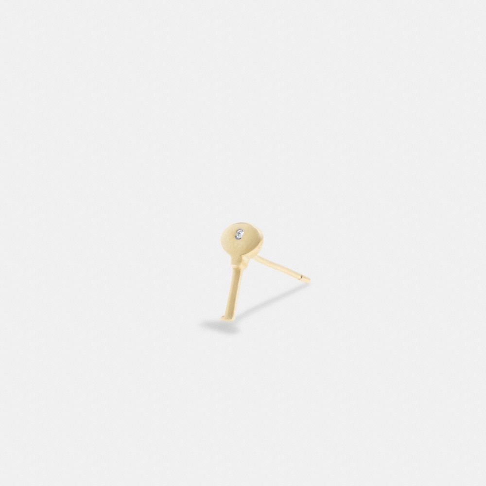 Gold Coach 14 K Gold Key Single Stud Earring Women Jewelry | 2435ACQJV