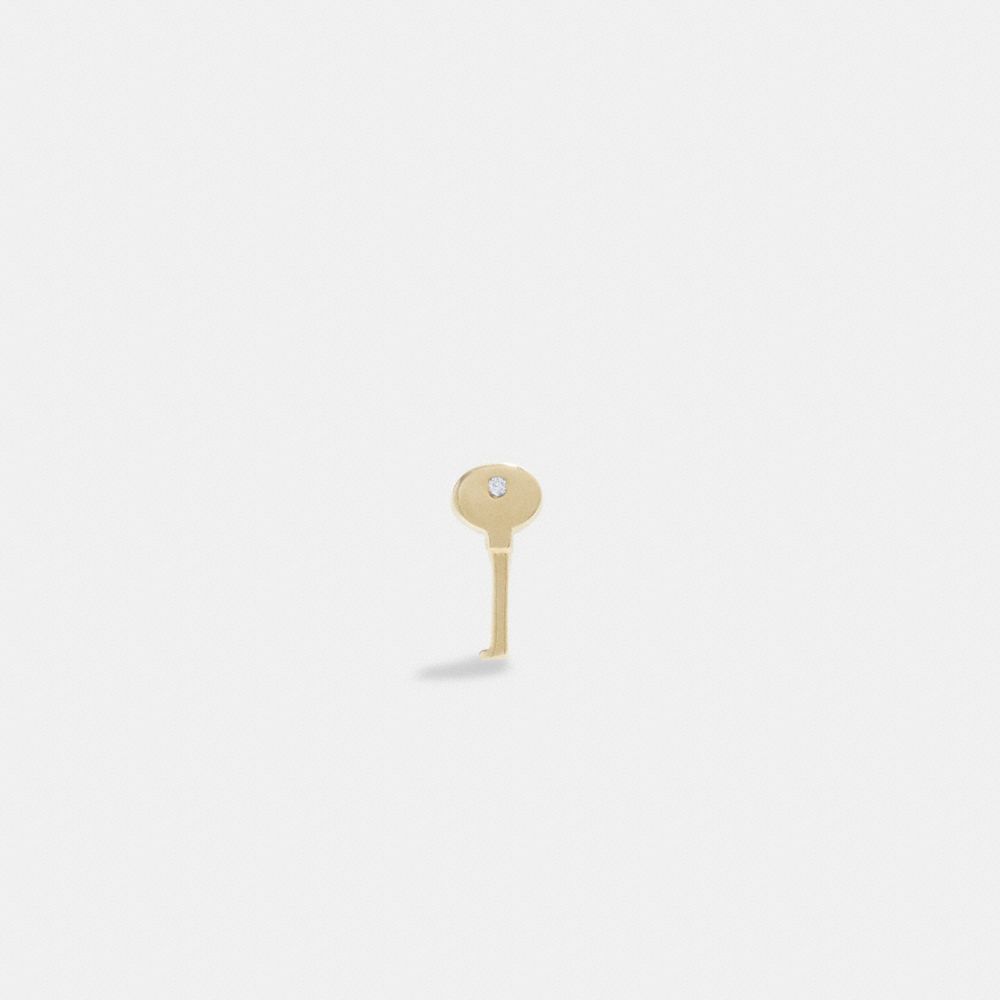 Gold Coach 14 K Gold Key Single Stud Earring Women Jewelry | 2435ACQJV