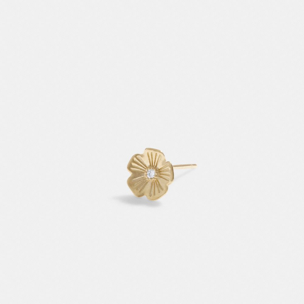 Gold Coach 14 K Gold Tea Rose Single Stud Earring Women Jewelry | 0976KNDHE