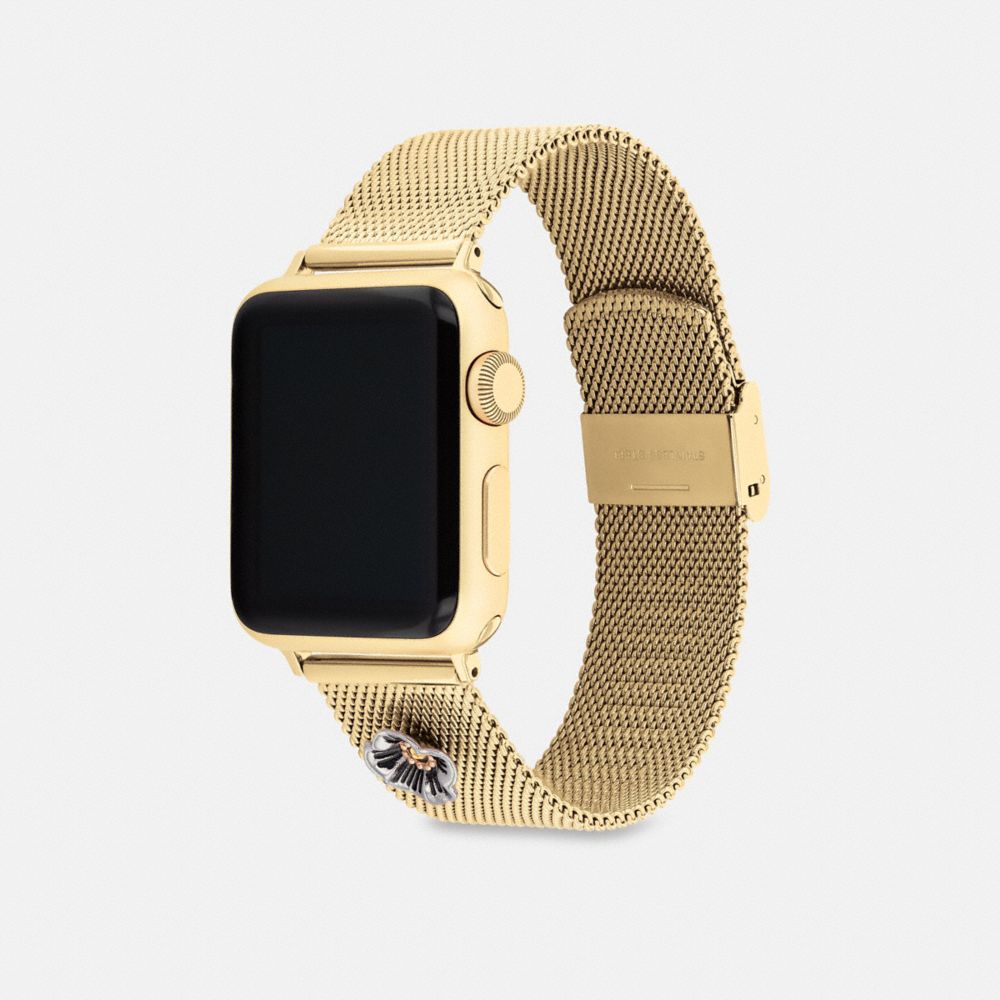 Gold Coach Apple Watch® Strap, 38 Mm, 40 Mm And 41 Mm Men Watches | 4308XLFCN