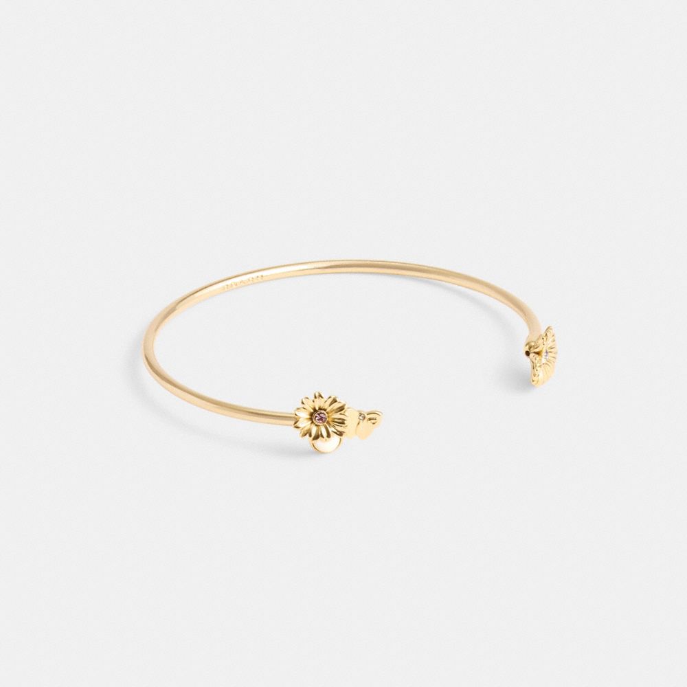 Gold Coach Garden Charms Cuff Bracelet Women Jewelry | 2698JRUHW