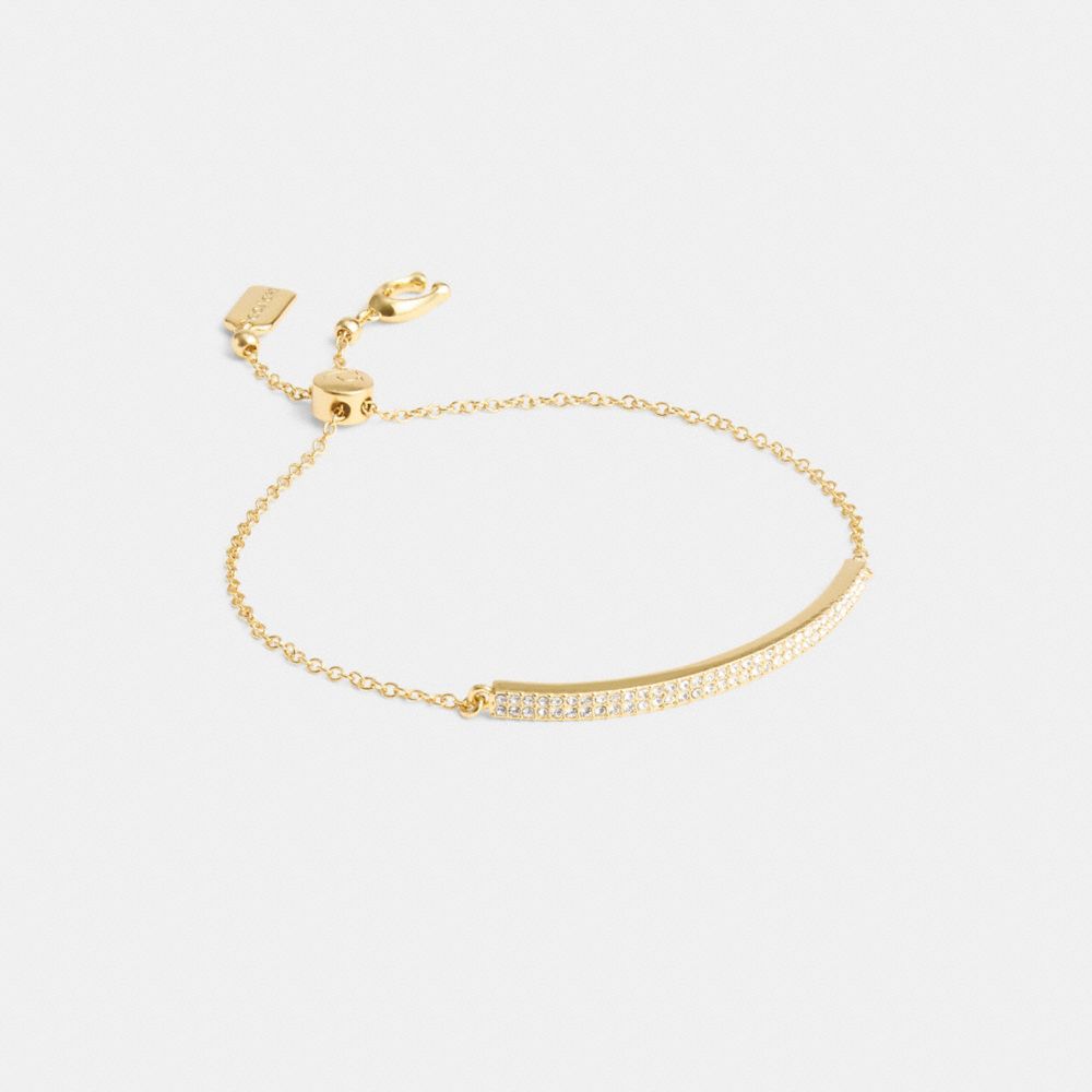 Gold Coach Pavé Bar Slider Bracelet Women Jewelry | 4358WCJTZ