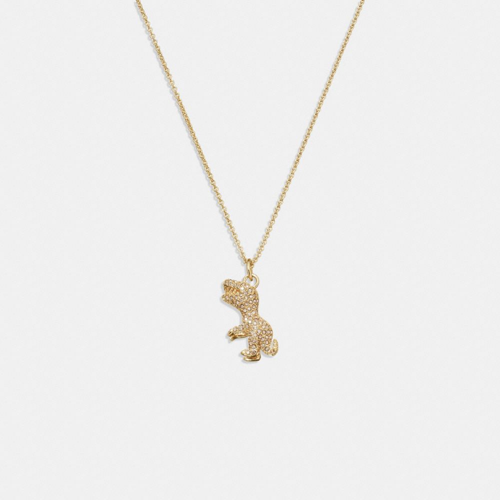 Gold Coach Pavé Rexy Necklace Women Jewelry | 9304QGCWH