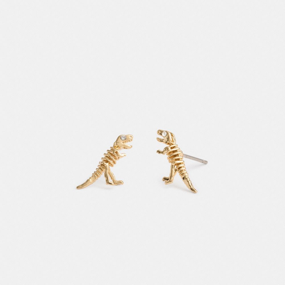 Gold Coach Skeletal Rexy Stud Earrings Women Jewelry | 8469IXCDL