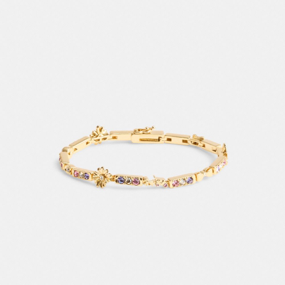 Gold / Multicolor Coach Garden Tennis Bracelet Women Jewelry | 7624AHMEV