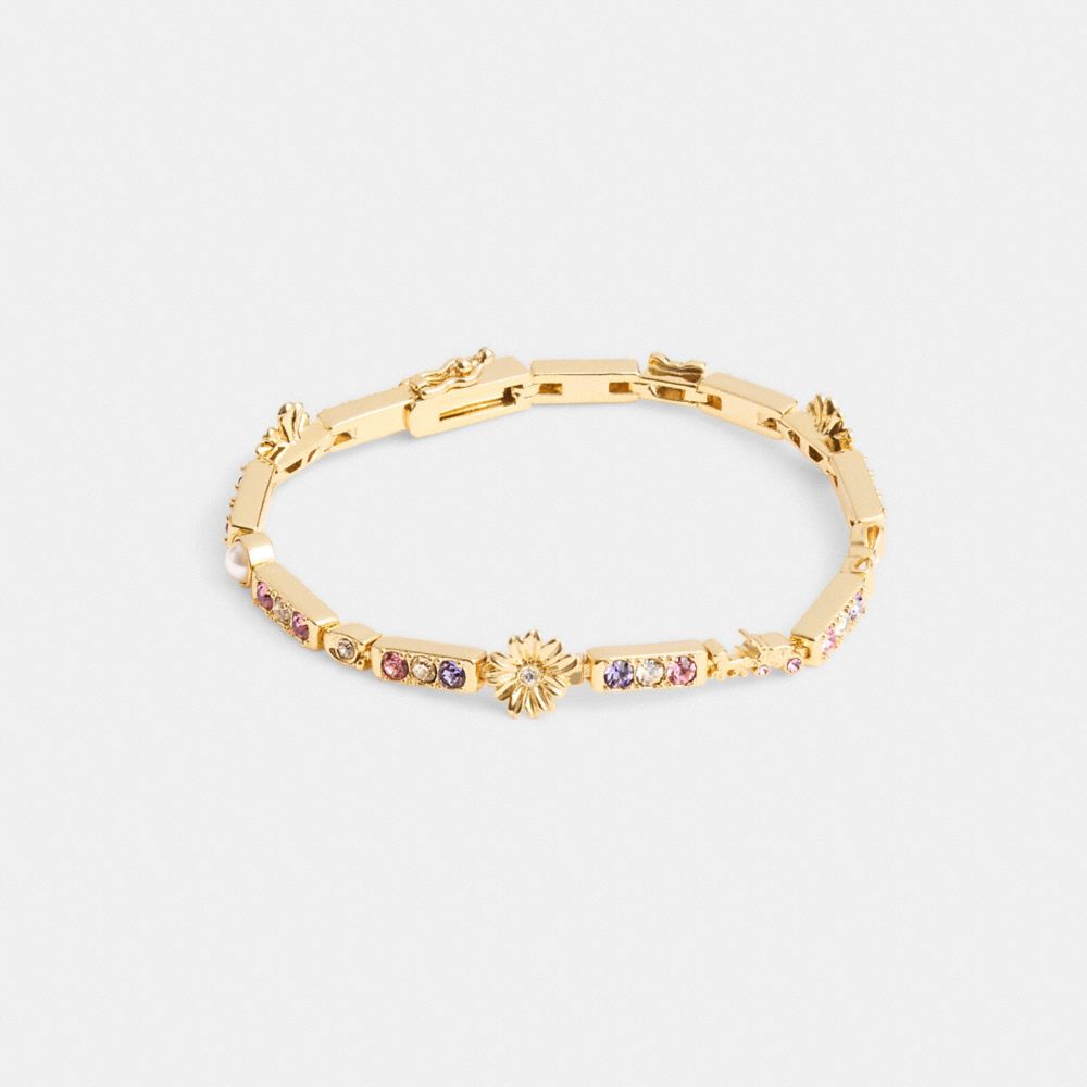 Gold / Multicolor Coach Garden Tennis Bracelet Women Jewelry | 7624AHMEV