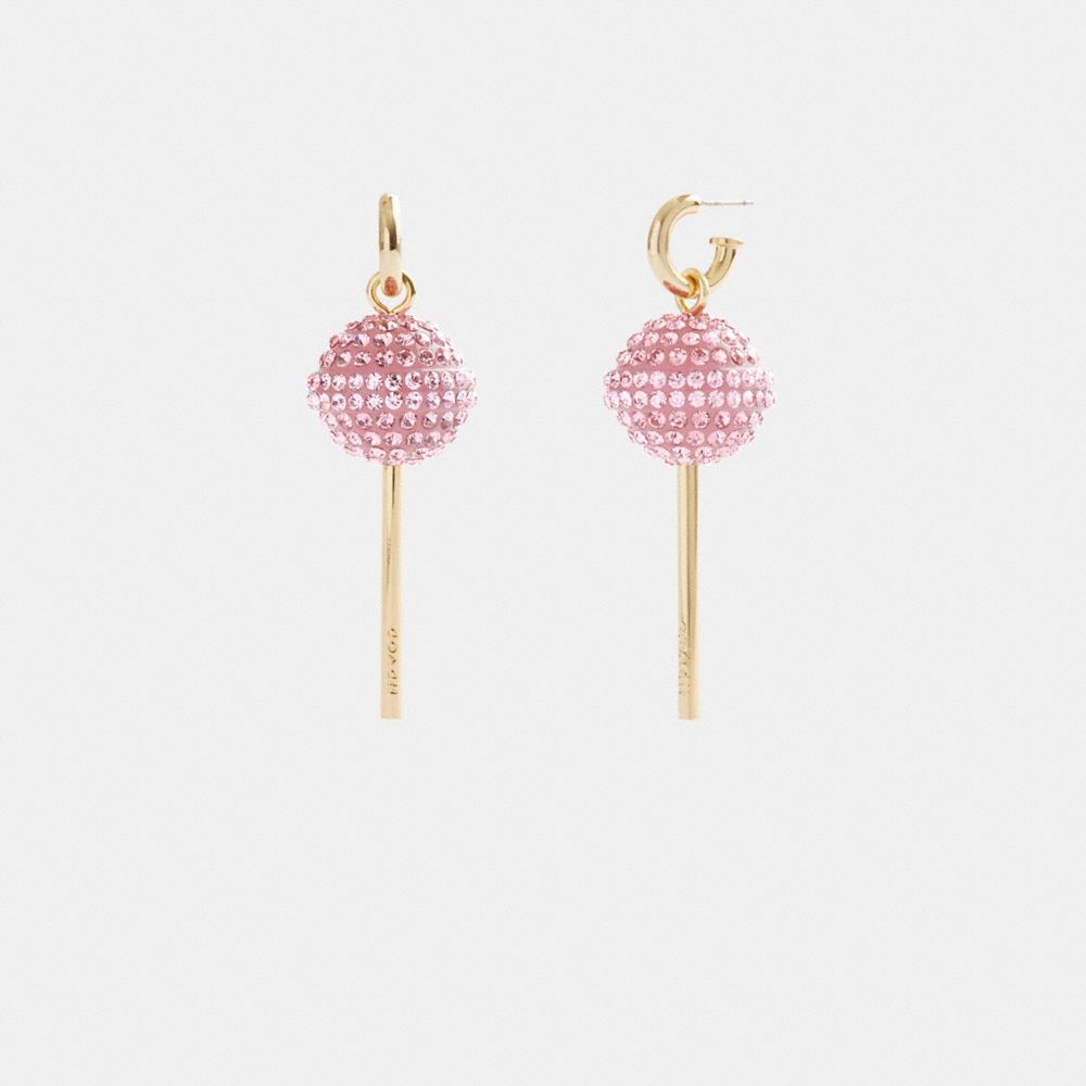 Gold / Pink Coach Lollipop Earrings Women Jewelry | 7482OPUIL