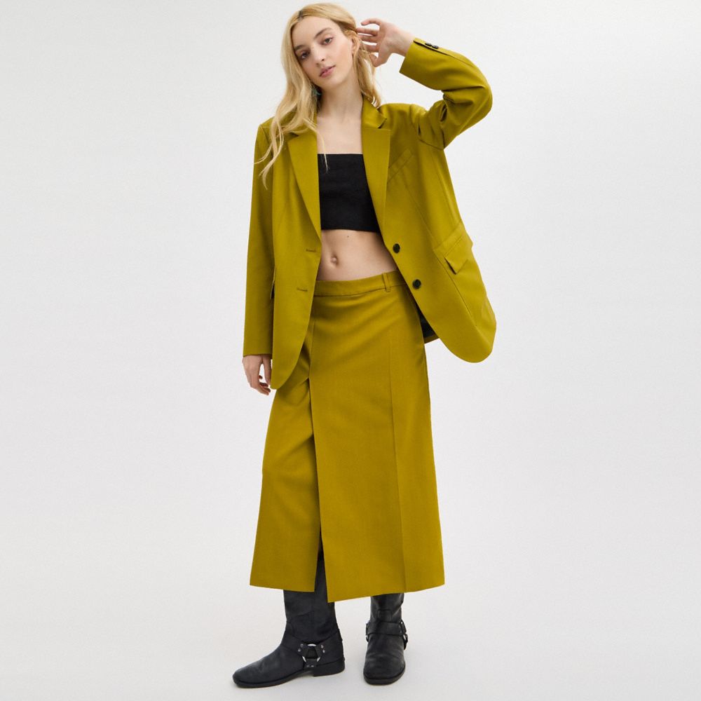 Green Coach Tailored Blazer Women Jackets & Outerwear | 7169CBMSN