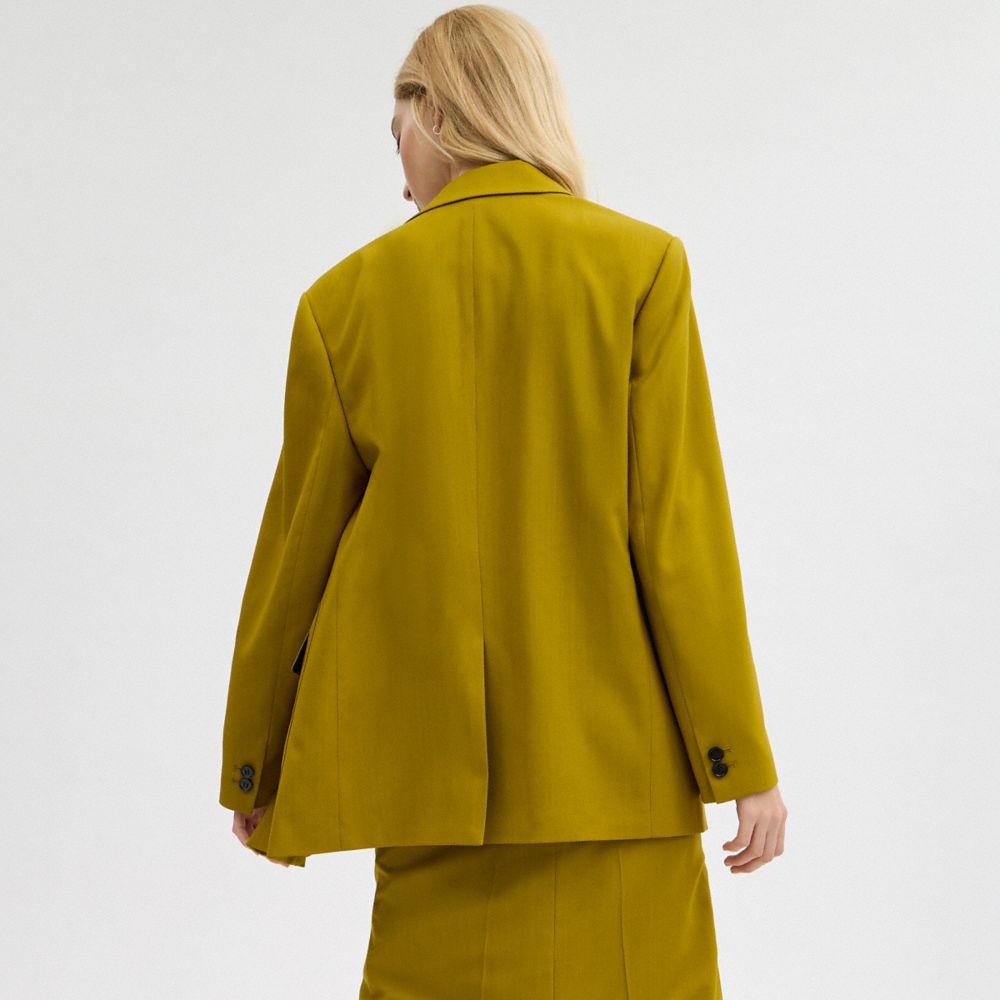 Green Coach Tailored Blazer Women Jackets & Outerwear | 7169CBMSN