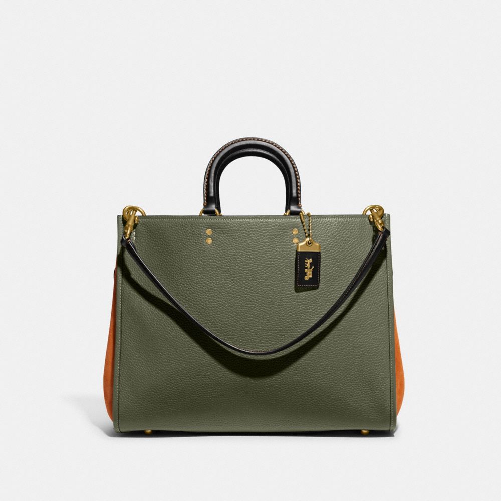 Green Multicolor Coach Rogue Bag 39 In Colorblock Women Satchels & Top Handles | 4689GTMDB