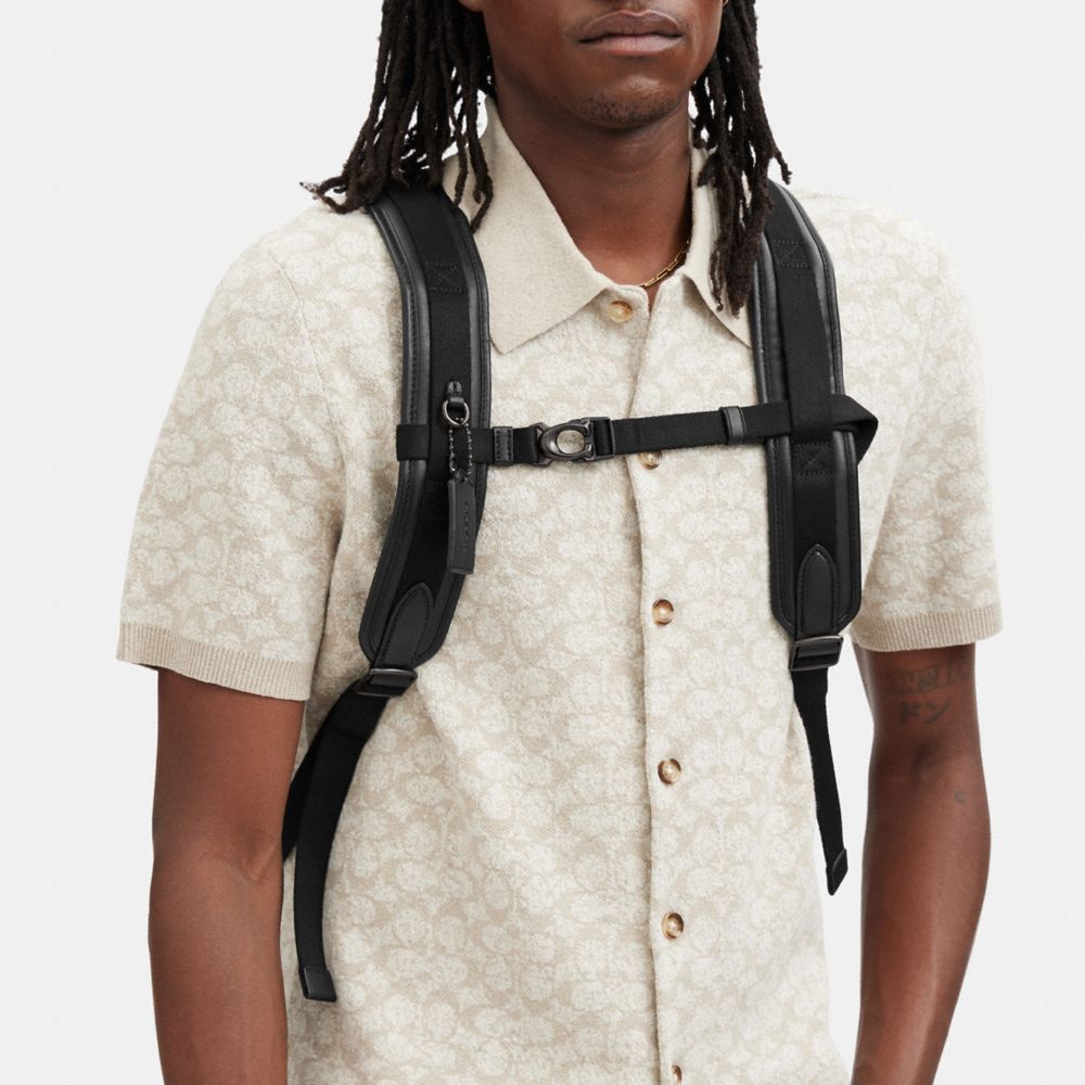 Grey Coach Beck Roll Top In Signature Canvas Men Backpacks | 8632WFMNI