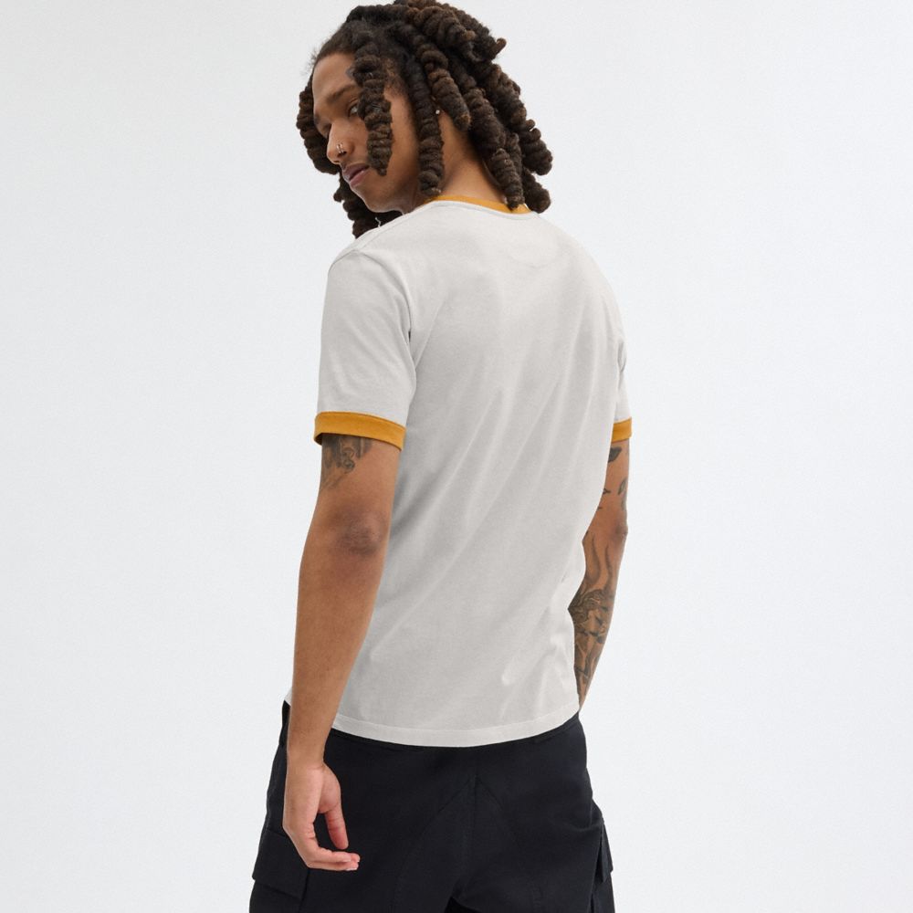 Grey Coach Ringer T Shirt Men Tops & Bottoms | 6437WXERF