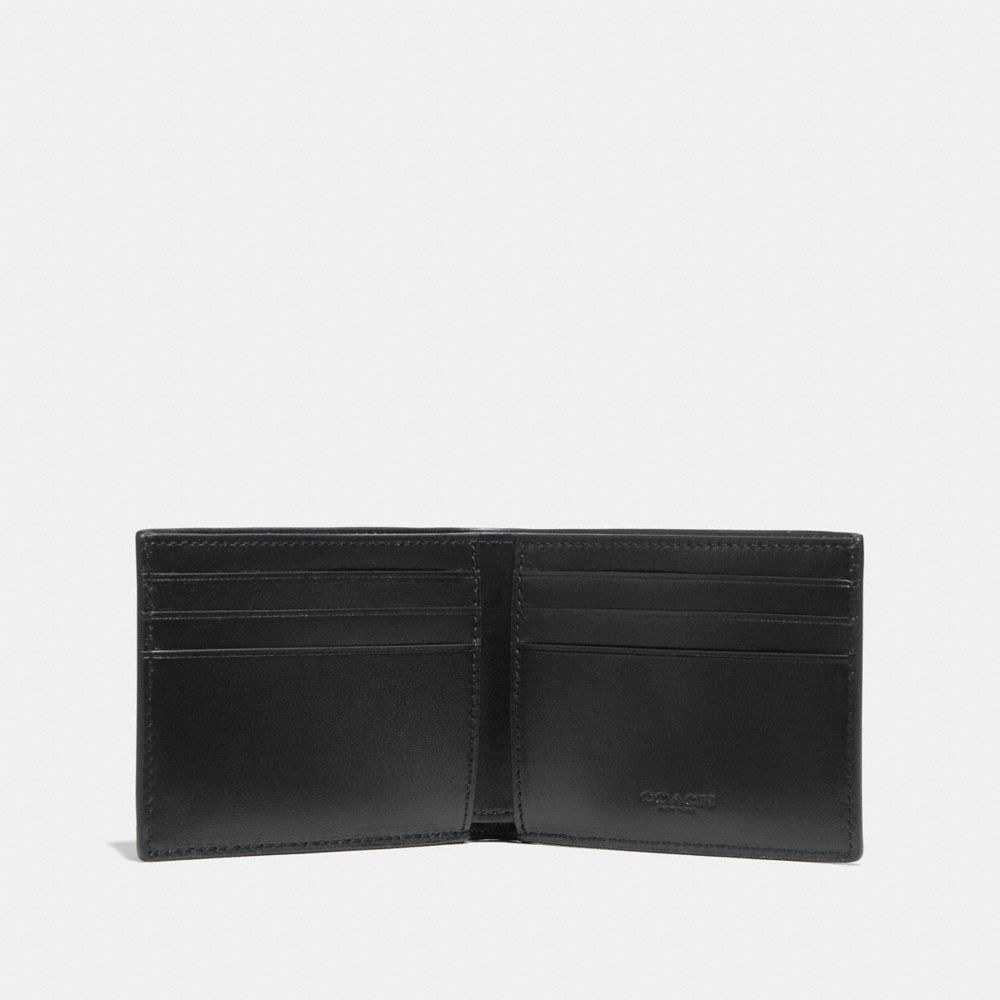 Grey / Black Coach Slim Billfold Wallet In Signature Canvas Men Billfolds | 5097SWGYA