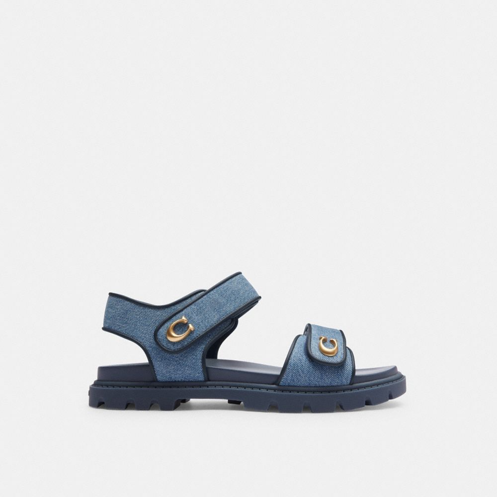 Indigo Denim Coach Brynn Sandal Women Sandals | 1245XVIQZ