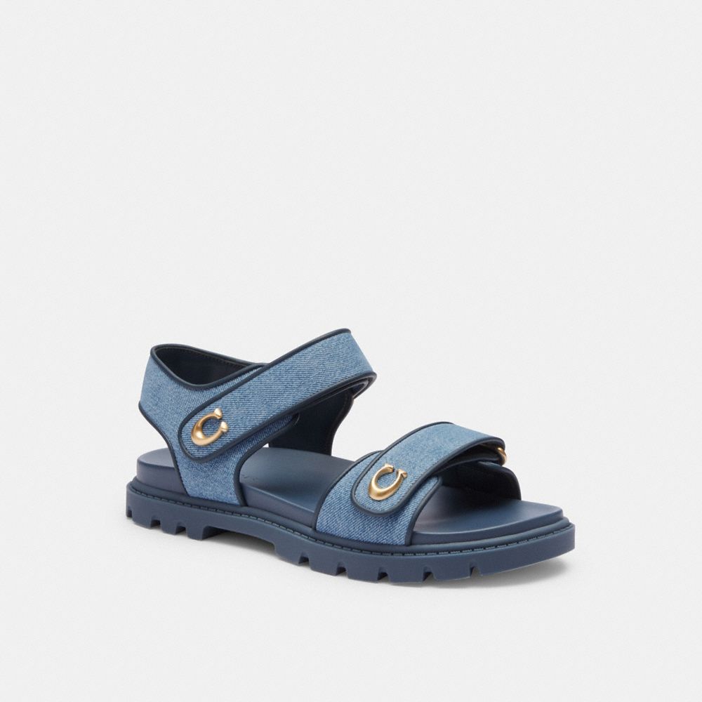 Indigo Denim Coach Brynn Sandal Women Sandals | 1245XVIQZ