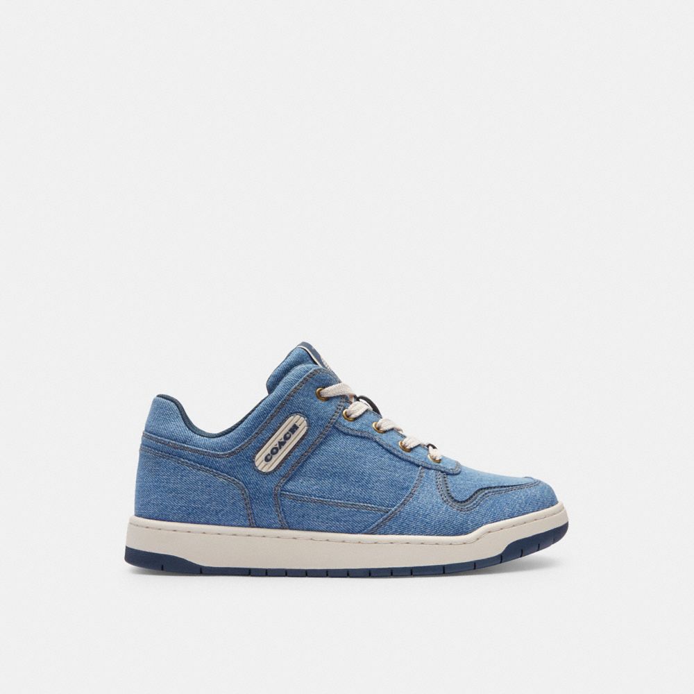 Indigo Denim Coach C201 Low Top Women Sneakers | 3728FLMJY