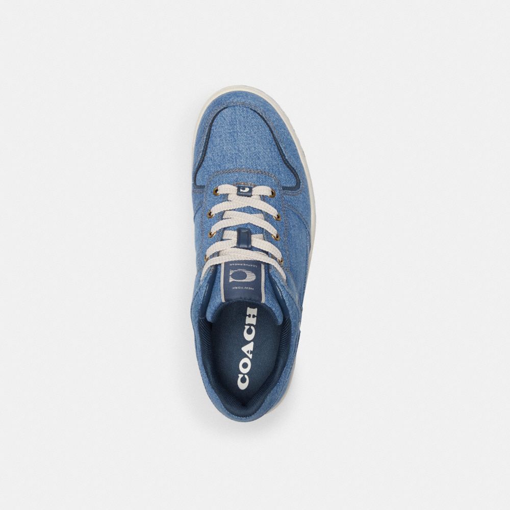 Indigo Denim Coach C201 Low Top Women Sneakers | 3728FLMJY