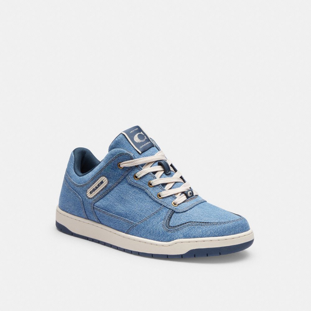 Indigo Denim Coach C201 Men Sneakers | 1465VNKJF