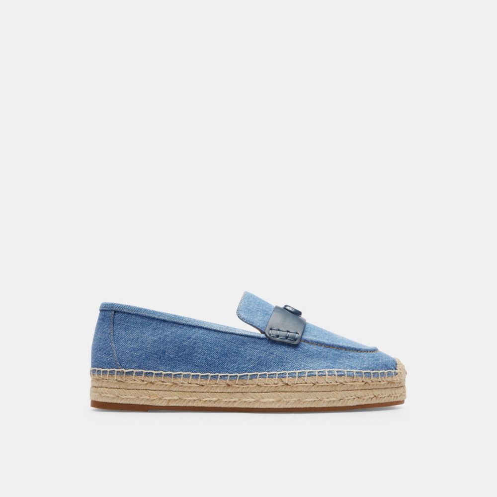 Indigo Denim Coach Camilla Espadrille Women Flats & Loafers | 1580GKOWT