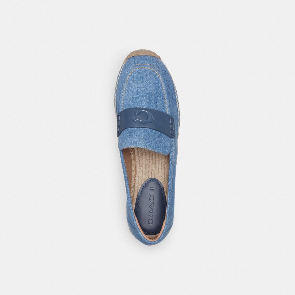 Indigo Denim Coach Camilla Espadrille Women Flats & Loafers | 1580GKOWT