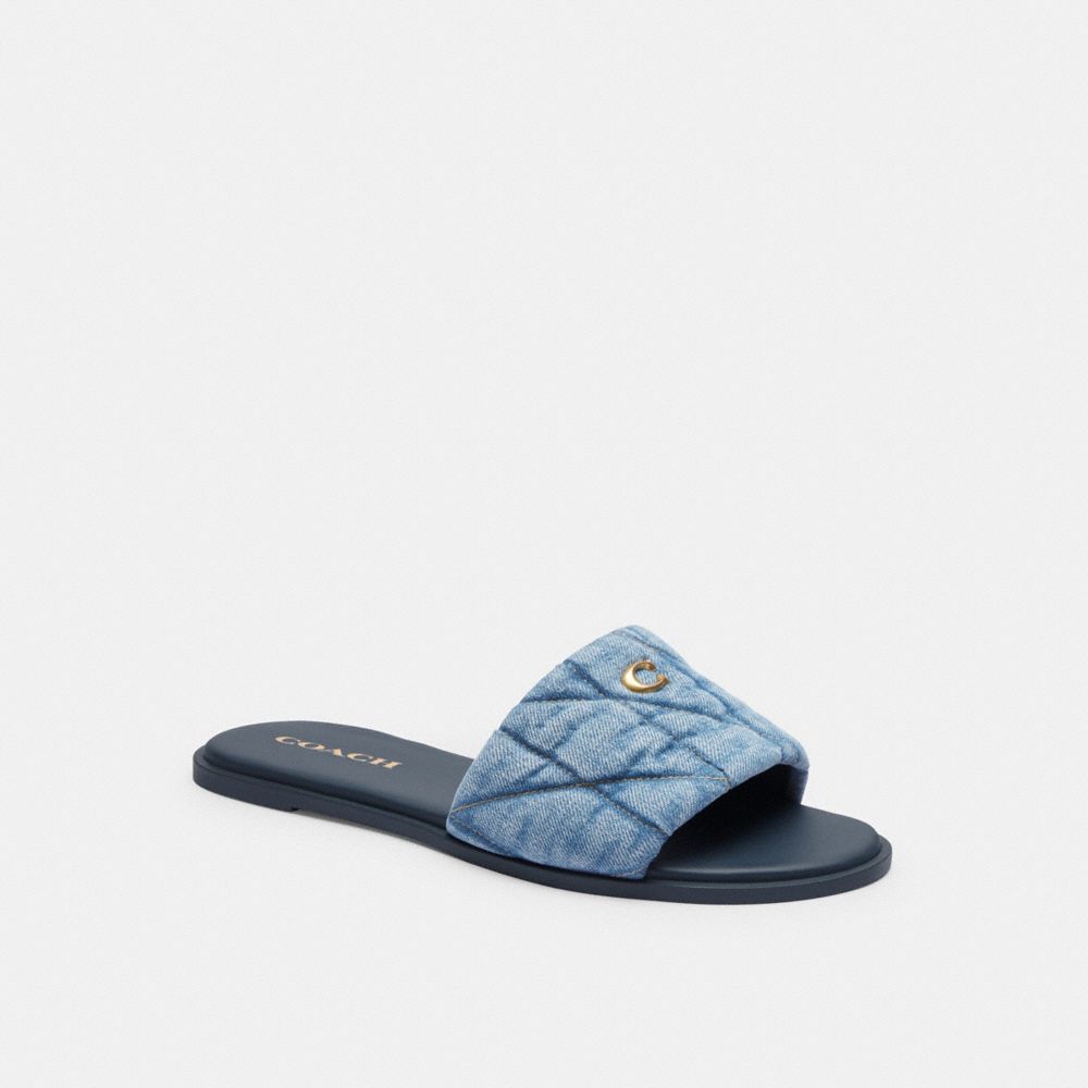 Indigo Denim Coach Holly Sandal With Quilting Women Sandals | 2641MWTHF