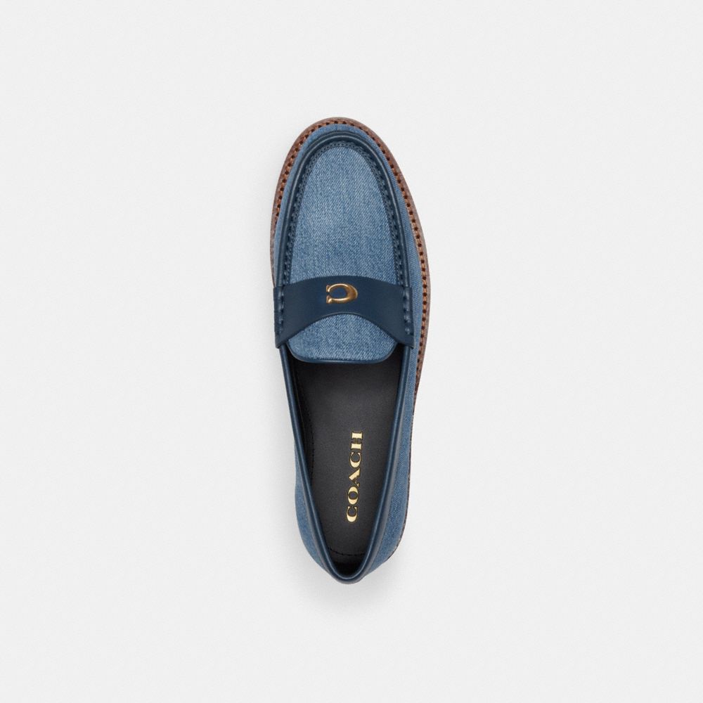 Indigo Denim Coach Jolene Loafer Women Flats & Loafers | 0461FDRYS