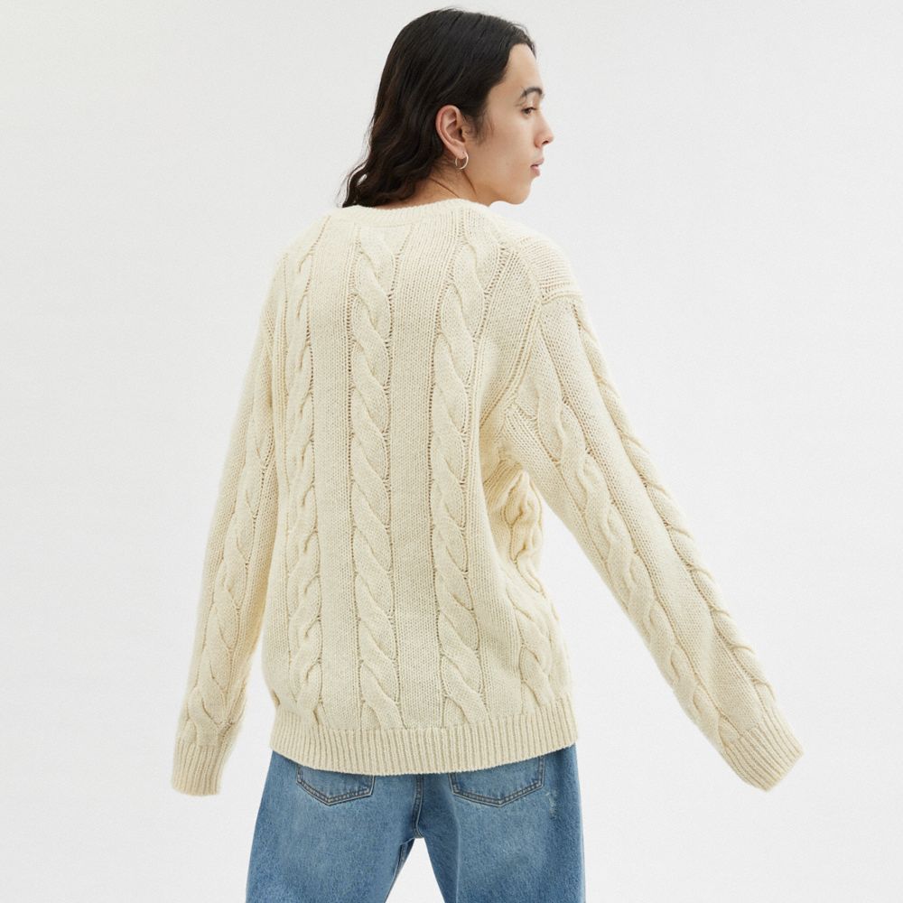 Ivory Coach Signature Sweater In Recycled Wool Men Tops & Bottoms | 7038FCUBQ