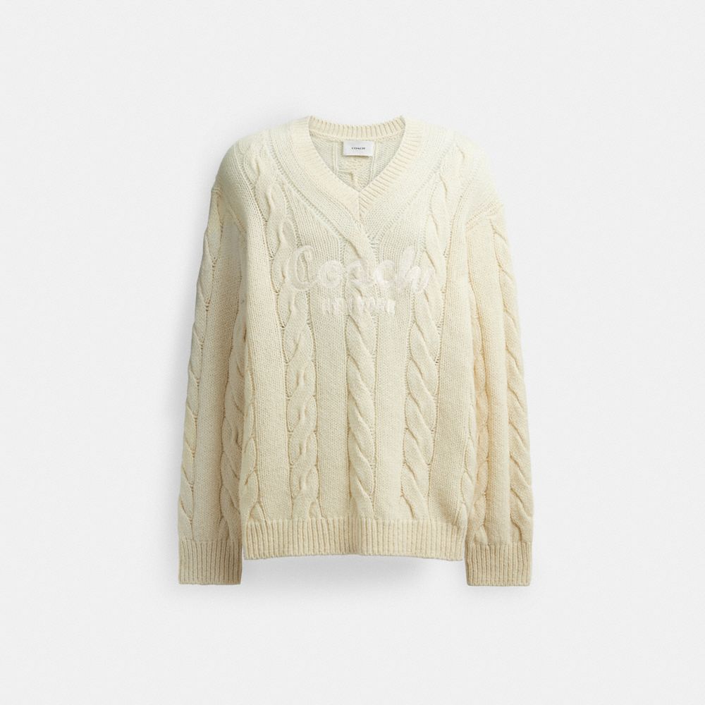 Ivory Coach Signature Sweater In Recycled Wool Men Tops & Bottoms | 7038FCUBQ