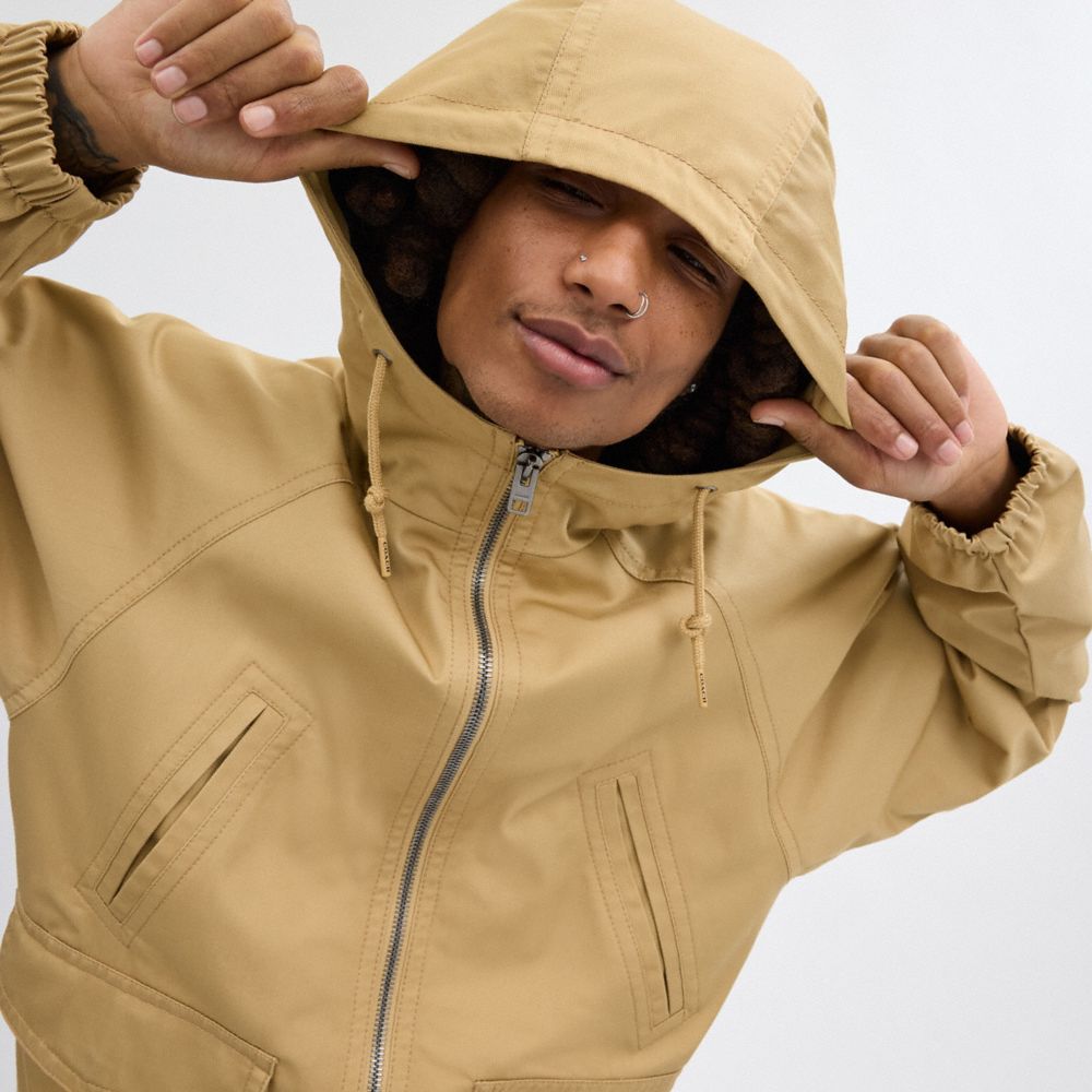 Khaki Coach Lightweight Parka Men Jackets & Outerwear | 6314VAQMH