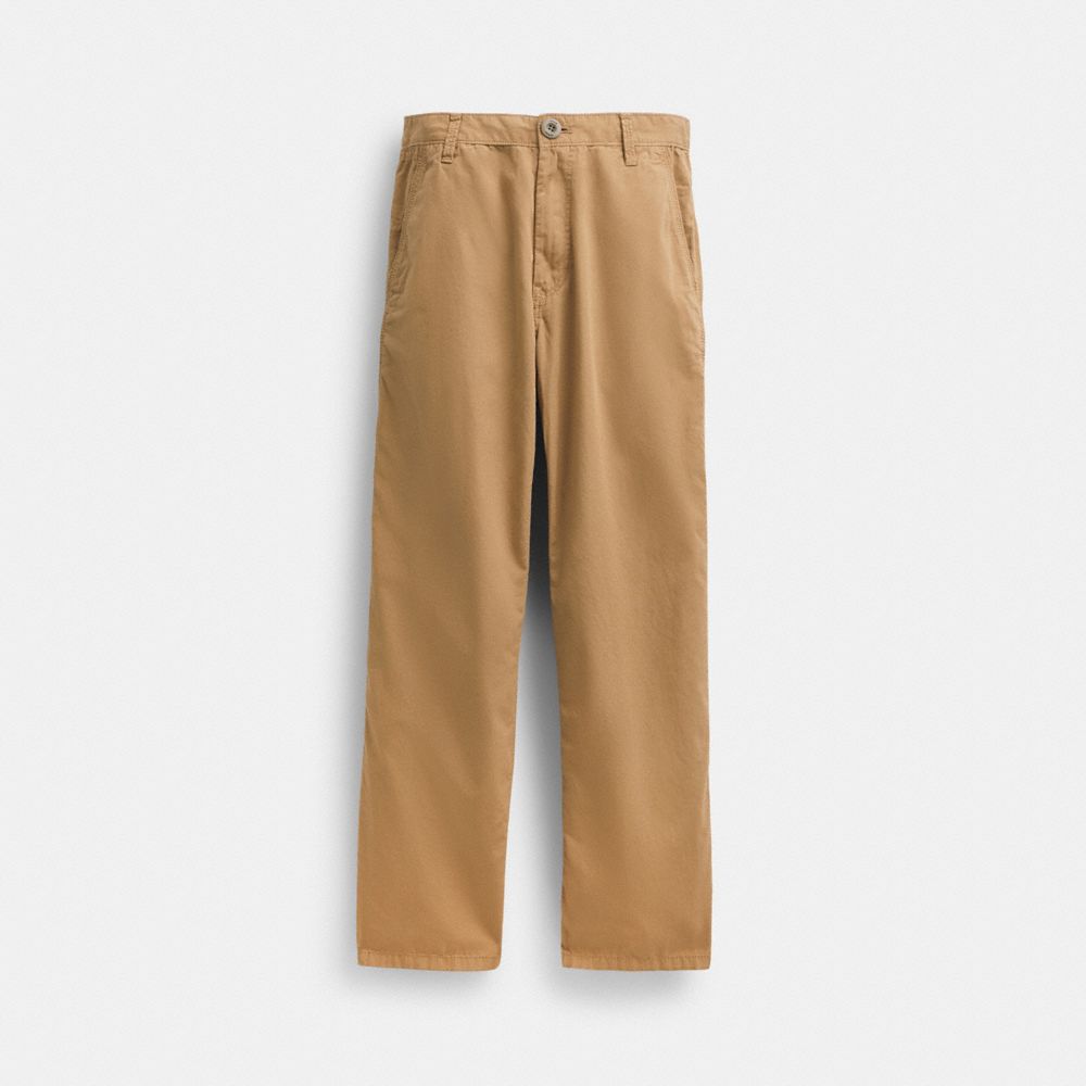 Khaki Coach Regenerative Cotton Trousers Men Tops & Bottoms | 5162KCFPZ