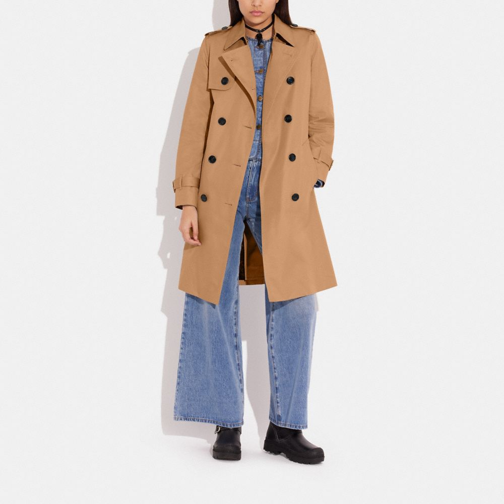 Khaki Coach Trench Coat Women Jackets & Outerwear | 8521IDGVZ