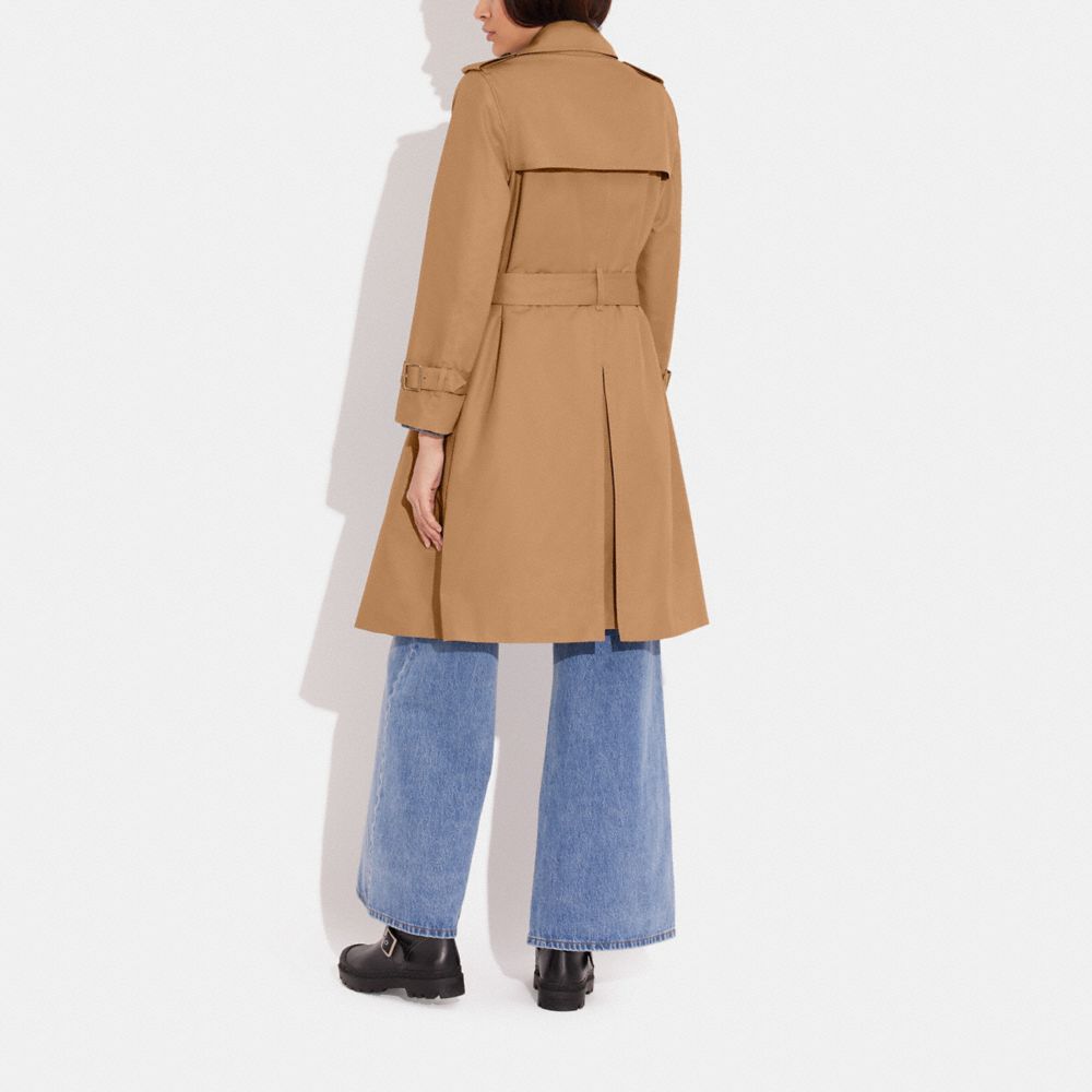 Khaki Coach Trench Coat Women Jackets & Outerwear | 8521IDGVZ