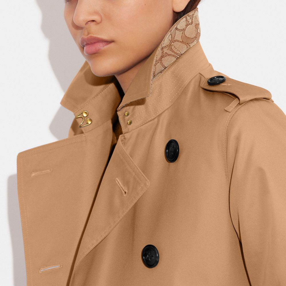 Khaki Coach Trench Coat Women Jackets & Outerwear | 8521IDGVZ