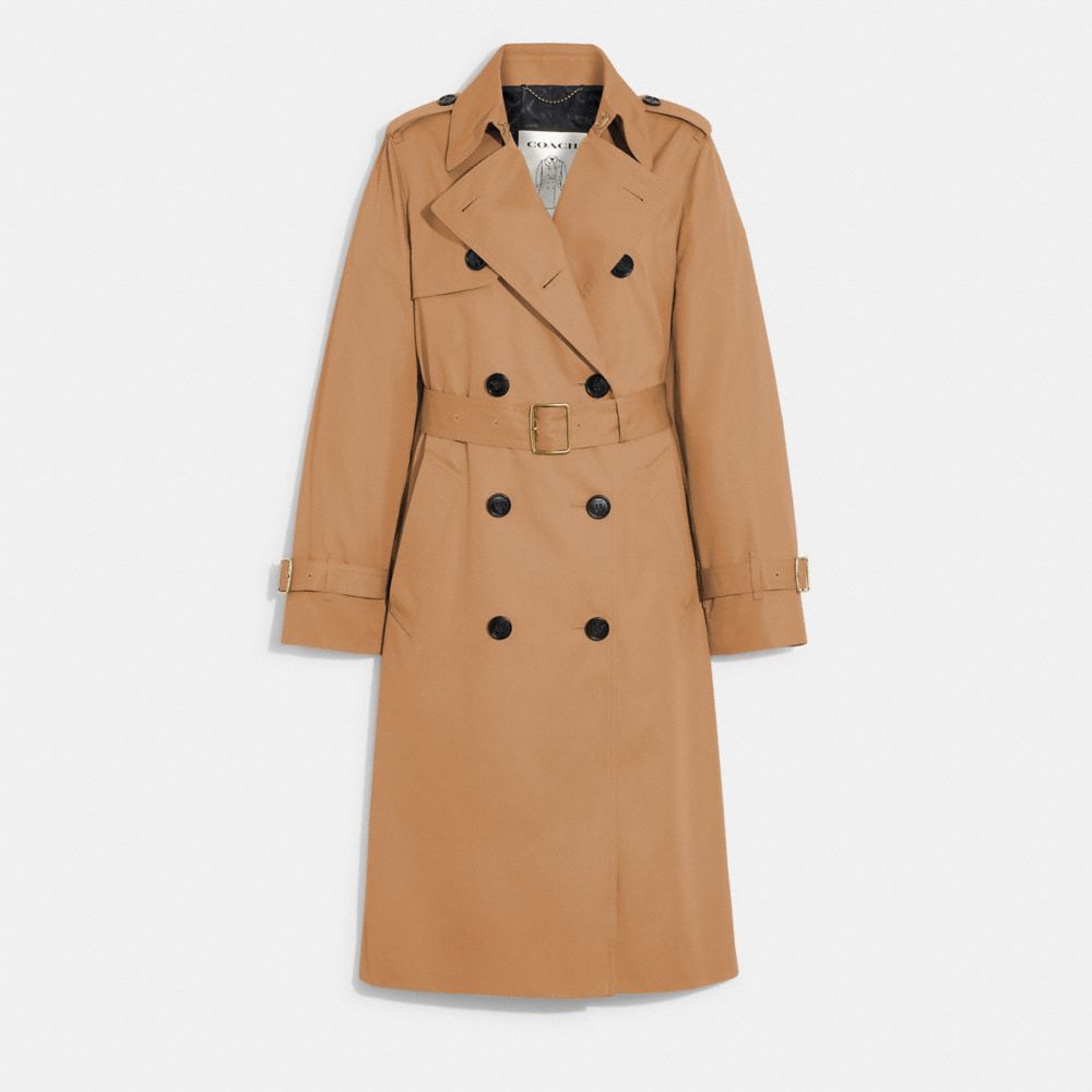 Khaki Coach Trench Coat Women Jackets & Outerwear | 8521IDGVZ