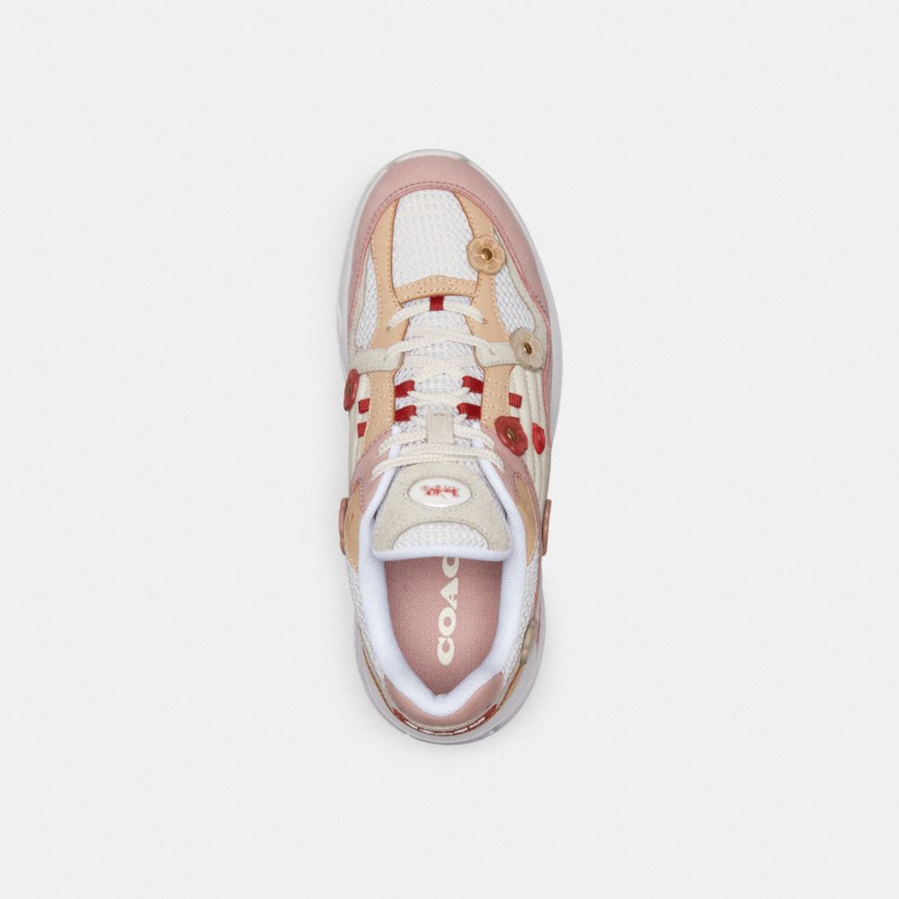 Light Rose/Beechwood Coach C301 With Tea Rose Women Sneakers | 3524HDCET