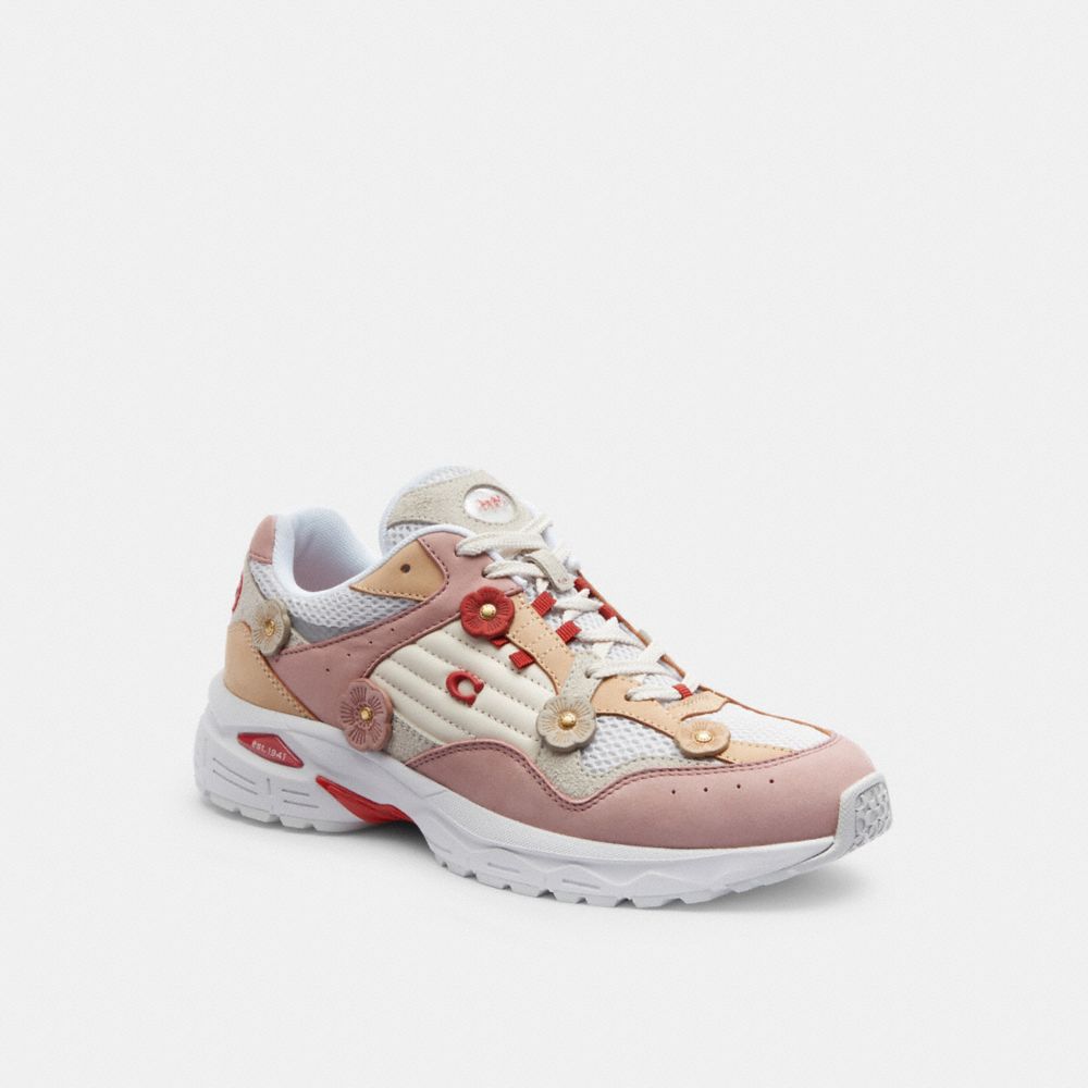 Light Rose/Beechwood Coach C301 With Tea Rose Women Sneakers | 3524HDCET