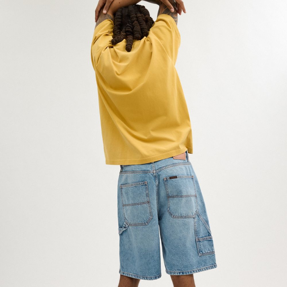 Light Wash Coach Denim Shorts Men Tops & Bottoms | 1086DZQVX