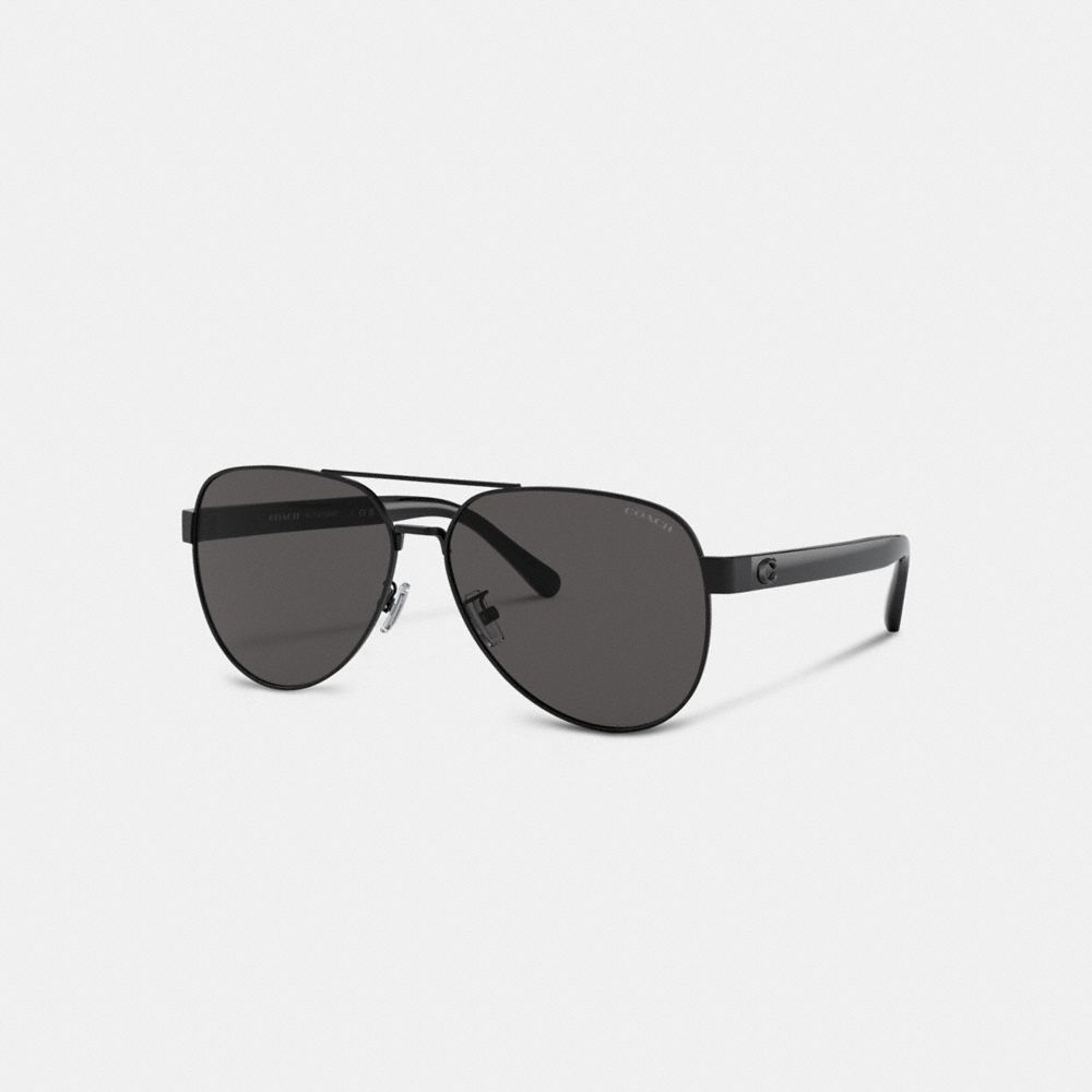 Matte Black Coach Wire Frame Pilot Men Sunglasses | 6017GJXBP