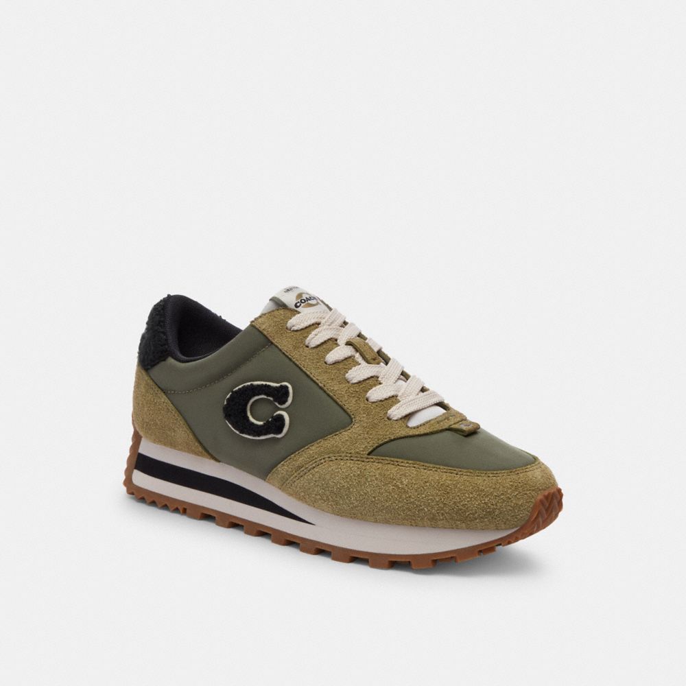 Moss/Army Green Coach Runner Women Sneakers | 7061KJLDH