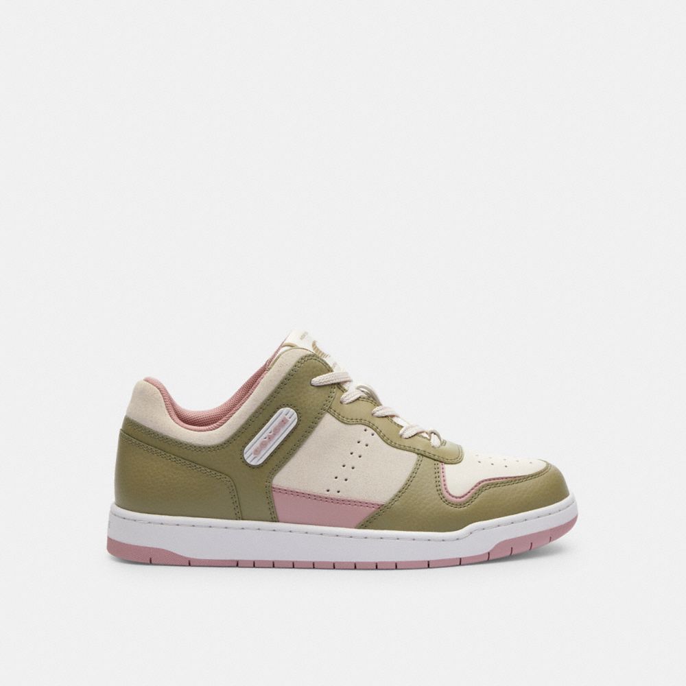 Moss/Light Rose Coach C201 Low Top Women Sneakers | 2387YKFMC