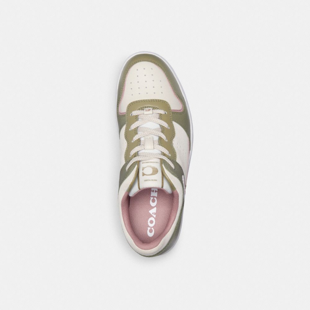 Moss/Light Rose Coach C201 Low Top Women Sneakers | 2387YKFMC