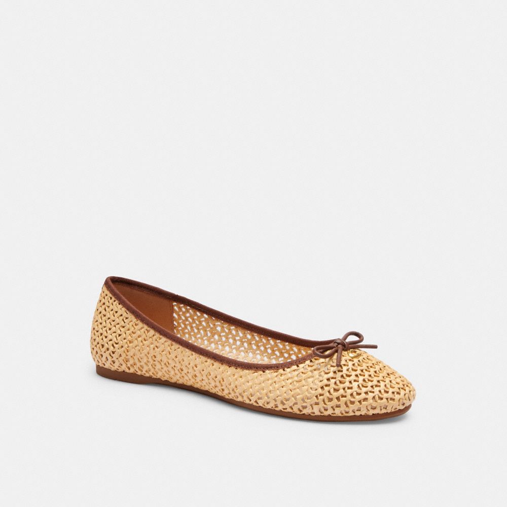 Natural/Saddle Coach Abigail Flat Women Flats & Loafers | 4807UQRJS